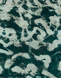 Machine Washable Abstract Dark Sea Green Rug, wshabs1020