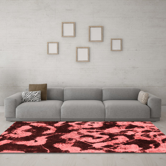 Modern Red Washable Rugs