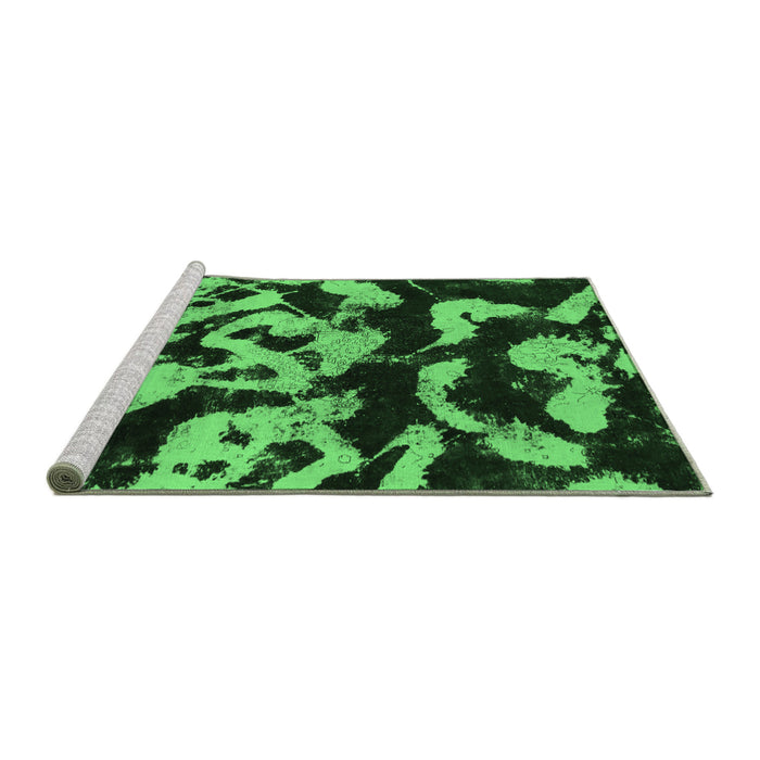 Sideview of Machine Washable Abstract Emerald Green Modern Area Rugs, wshabs1020emgrn