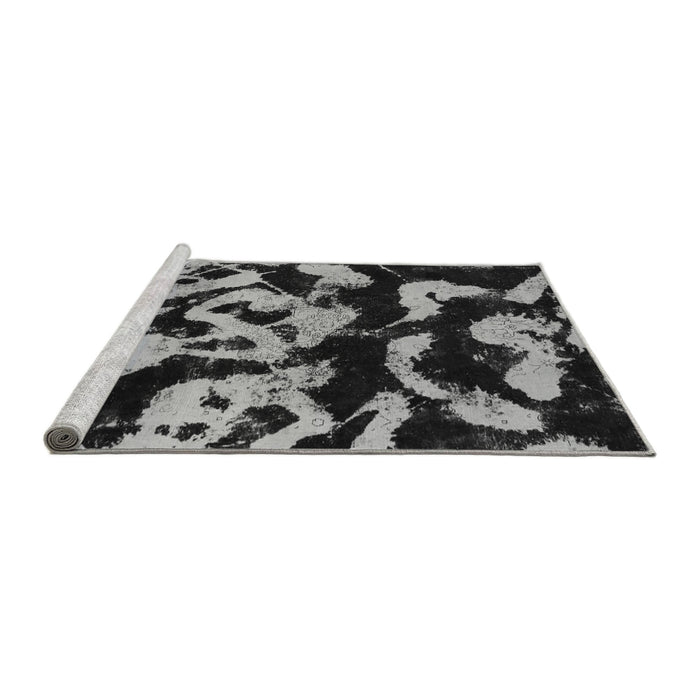 Sideview of Machine Washable Abstract Gray Modern Rug, wshabs1020gry