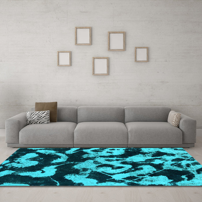 Machine Washable Abstract Light Blue Modern Rug in a Living Room, wshabs1020lblu