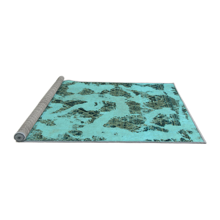 Sideview of Machine Washable Abstract Light Blue Modern Rug, wshabs1021lblu