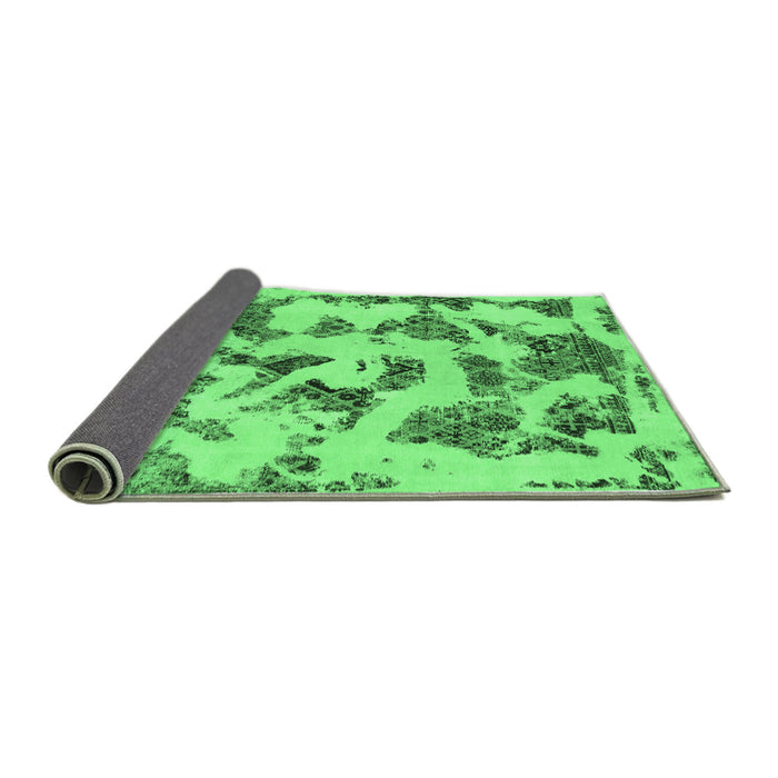 Sideview of Abstract Emerald Green Modern Rug, abs1021emgrn