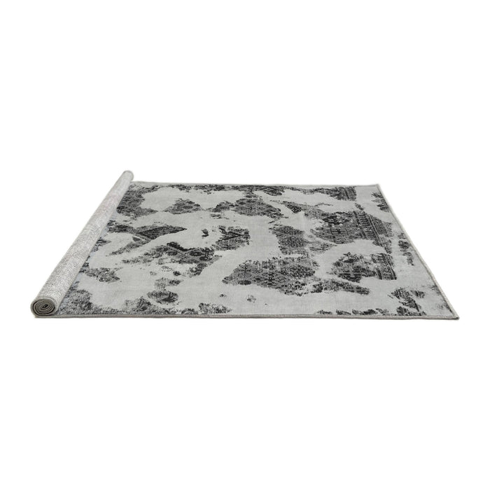 Sideview of Machine Washable Abstract Gray Modern Rug, wshabs1021gry