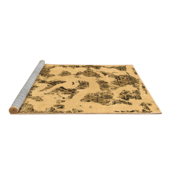 Sideview of Machine Washable Abstract Brown Modern Rug, wshabs1021brn