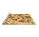 Sideview of Machine Washable Abstract Brown Modern Rug, wshabs1021brn