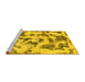 Sideview of Machine Washable Abstract Yellow Modern Rug, wshabs1021yw