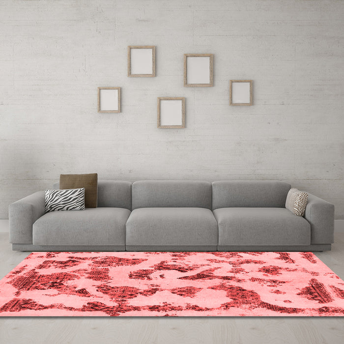 Modern Red Washable Rugs
