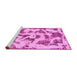 Sideview of Machine Washable Abstract Pink Modern Rug, wshabs1021pnk