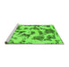 Sideview of Machine Washable Abstract Green Modern Area Rugs, wshabs1021grn