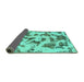 Sideview of Abstract Turquoise Modern Rug, abs1021turq