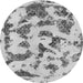 Round Machine Washable Abstract Gray Modern Rug, wshabs1021gry