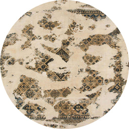 Square Abstract Dark Gold Brown Modern Rug, abs1021