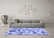 Machine Washable Abstract Blue Modern Rug in a Living Room, wshabs1021blu