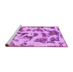 Sideview of Machine Washable Abstract Purple Modern Area Rugs, wshabs1021pur