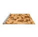 Sideview of Machine Washable Abstract Orange Modern Area Rugs, wshabs1021org