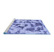 Sideview of Machine Washable Abstract Blue Modern Rug, wshabs1021blu