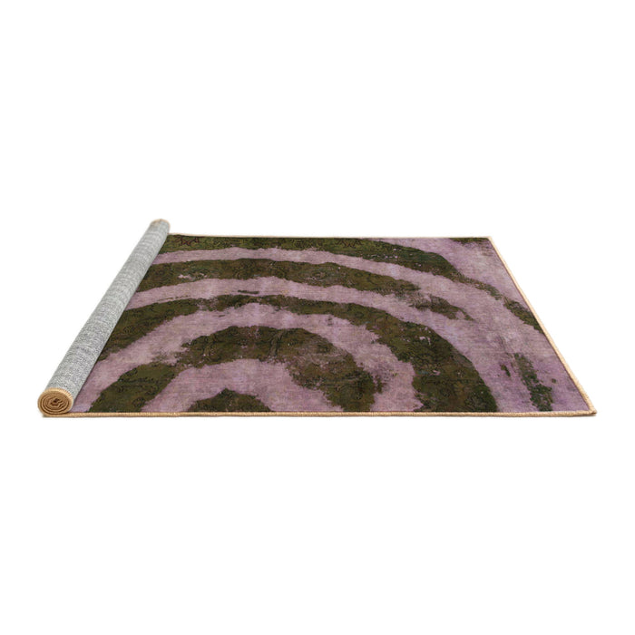 Sideview of Machine Washable Abstract Bakers Brown Rug, wshabs1022