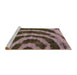 Sideview of Machine Washable Abstract Bakers Brown Rug, wshabs1022