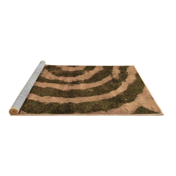 Sideview of Machine Washable Abstract Brown Modern Rug, wshabs1022brn