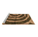 Sideview of Machine Washable Abstract Brown Modern Rug, wshabs1022brn