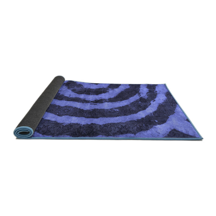 Sideview of Abstract Blue Modern Rug, abs1022blu