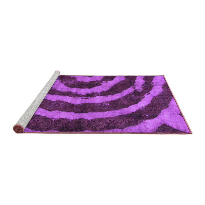 Sideview of Machine Washable Abstract Purple Modern Area Rugs, wshabs1022pur