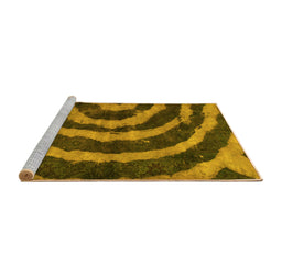 Sideview of Machine Washable Abstract Yellow Modern Rug, wshabs1022yw