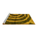 Sideview of Machine Washable Abstract Yellow Modern Rug, wshabs1022yw