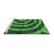 Sideview of Machine Washable Abstract Emerald Green Modern Area Rugs, wshabs1022emgrn