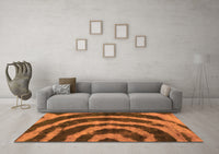 Machine Washable Abstract Orange Modern Rug, wshabs1022org