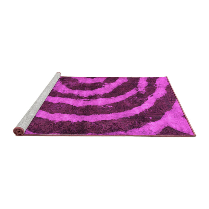 Sideview of Machine Washable Abstract Pink Modern Rug, wshabs1022pnk