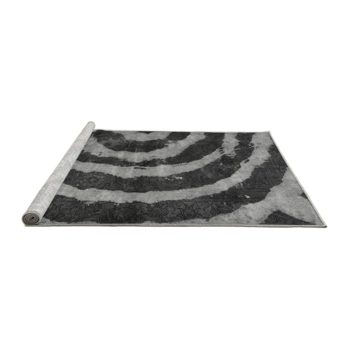 Sideview of Machine Washable Abstract Gray Modern Rug, wshabs1022gry