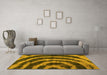 Machine Washable Abstract Yellow Modern Rug in a Living Room, wshabs1022yw