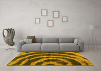 Machine Washable Abstract Yellow Modern Rug, wshabs1022yw