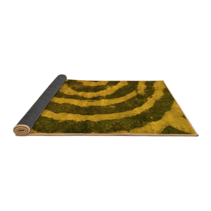 Sideview of Abstract Yellow Modern Rug, abs1022yw