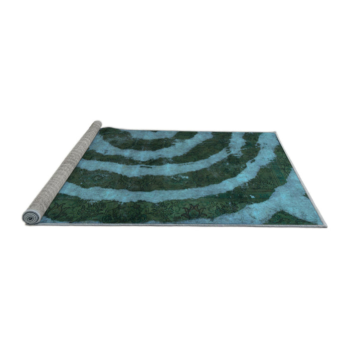 Sideview of Machine Washable Abstract Light Blue Modern Rug, wshabs1022lblu