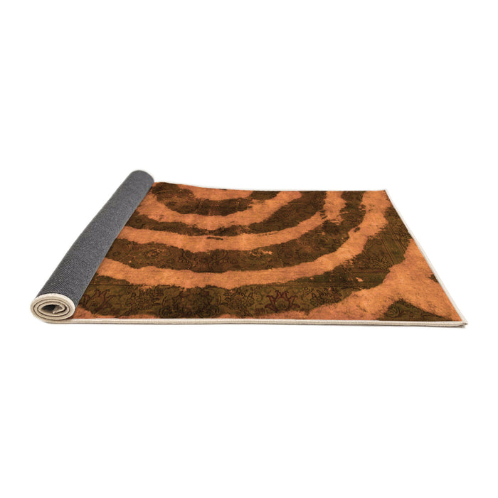 Sideview of Abstract Orange Modern Rug, abs1022org