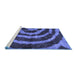 Sideview of Machine Washable Abstract Blue Modern Rug, wshabs1022blu