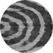 Round Abstract Gray Modern Rug, abs1022gry