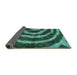 Sideview of Abstract Turquoise Modern Rug, abs1022turq