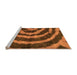 Sideview of Machine Washable Abstract Orange Modern Area Rugs, wshabs1022org