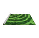 Sideview of Machine Washable Abstract Green Modern Area Rugs, wshabs1022grn