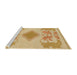 Sideview of Machine Washable Abstract Chrome Gold Yellow Rug, wshabs1023