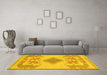 Machine Washable Abstract Yellow Modern Rug in a Living Room, wshabs1023yw