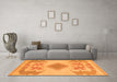 Machine Washable Abstract Orange Modern Area Rugs in a Living Room, wshabs1023org