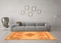 Machine Washable Abstract Orange Modern Rug, wshabs1023org