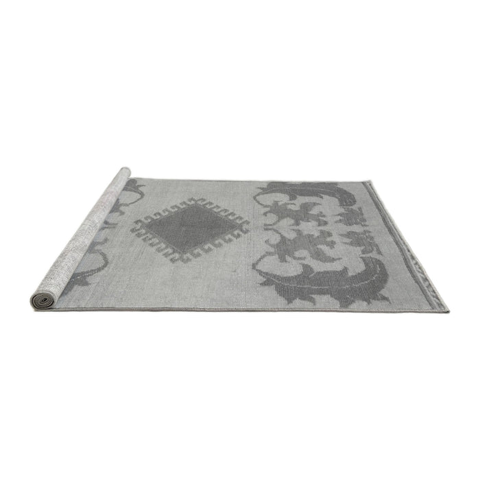 Sideview of Machine Washable Abstract Gray Modern Rug, wshabs1023gry