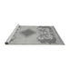 Sideview of Machine Washable Abstract Gray Modern Rug, wshabs1023gry