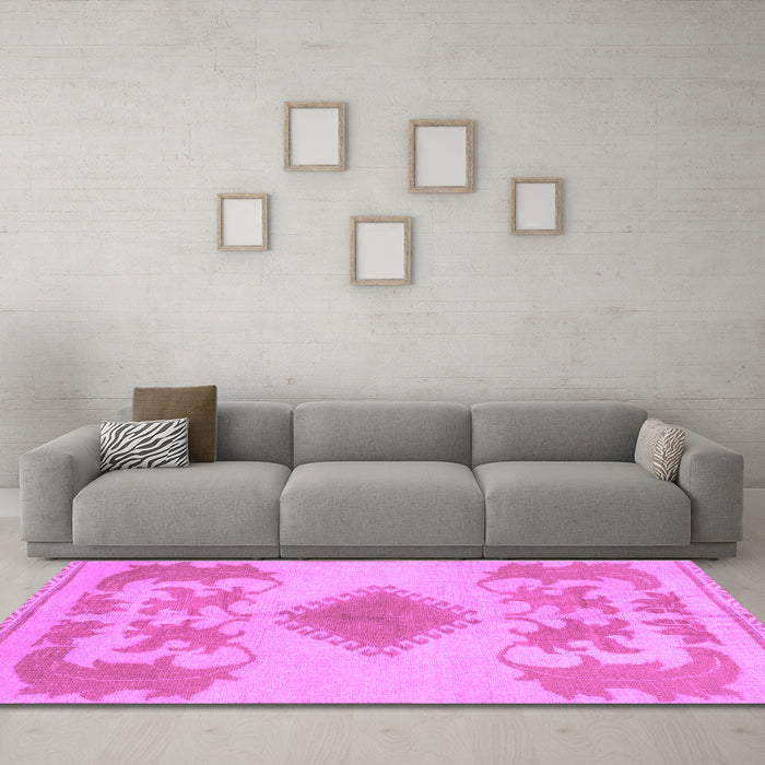 Machine Washable Abstract Purple Modern Area Rugs in a Living Room, wshabs1023pur